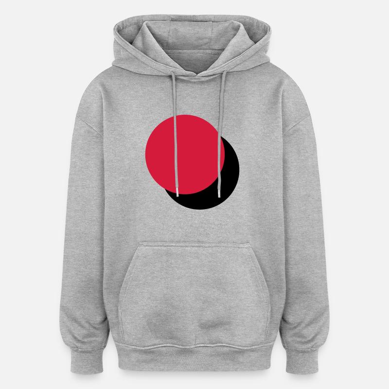 Two touching circles - Oversized Unisex Hoodie - heather grey