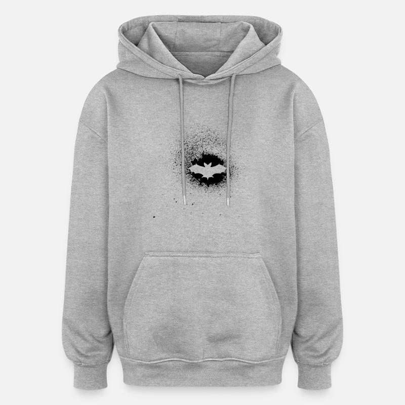 Fledermaus - Oversized Unisex Hoodie - Grau meliert