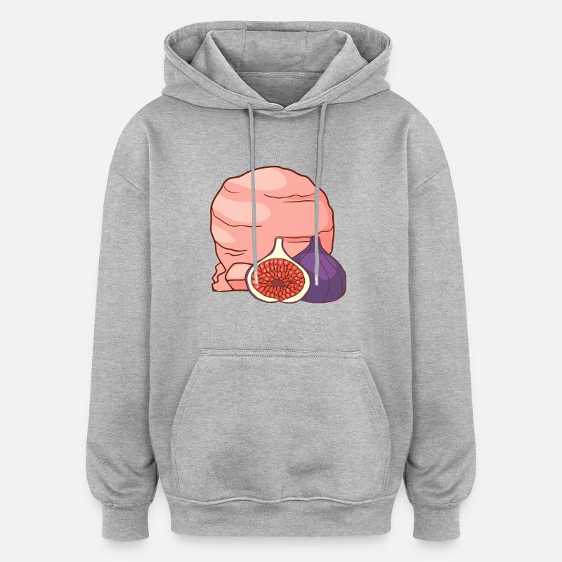 Feigenfrucht Eis Speiseeis Eiskrem Eiscreme - Oversized Unisex Hoodie - Grau meliert