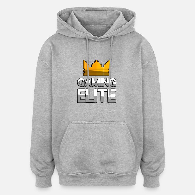 GAMING ELITE + King Crown - Gaming - Sweat à capuche oversize unisexe - gris chiné