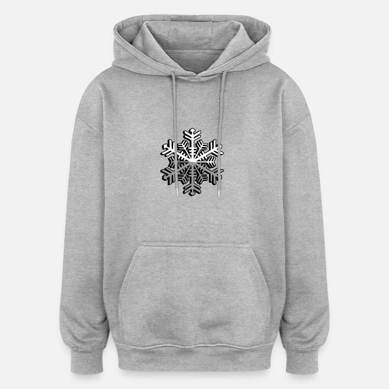 Flocon de neige - Illustration - Sweat à capuche oversize unisexe - gris chiné