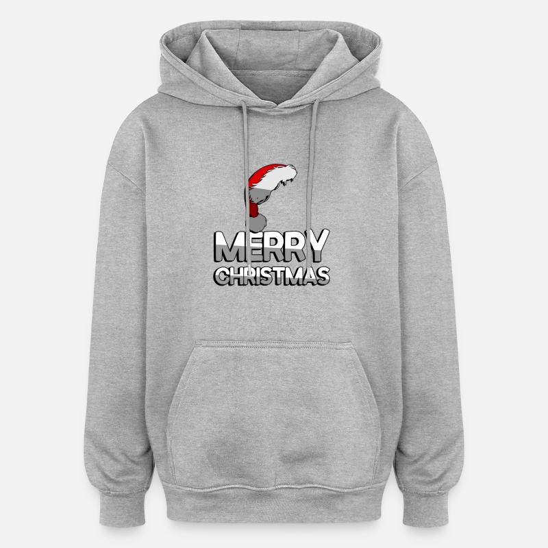 JOYEUX NOËL + Zipfelmütze - Weihnachten - Sweat à capuche oversize unisexe - gris chiné