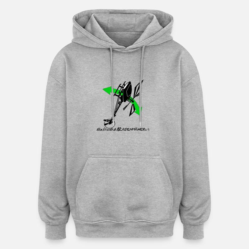 T-Rex Rasenmäher - Oversized Unisex Hoodie - Grau meliert