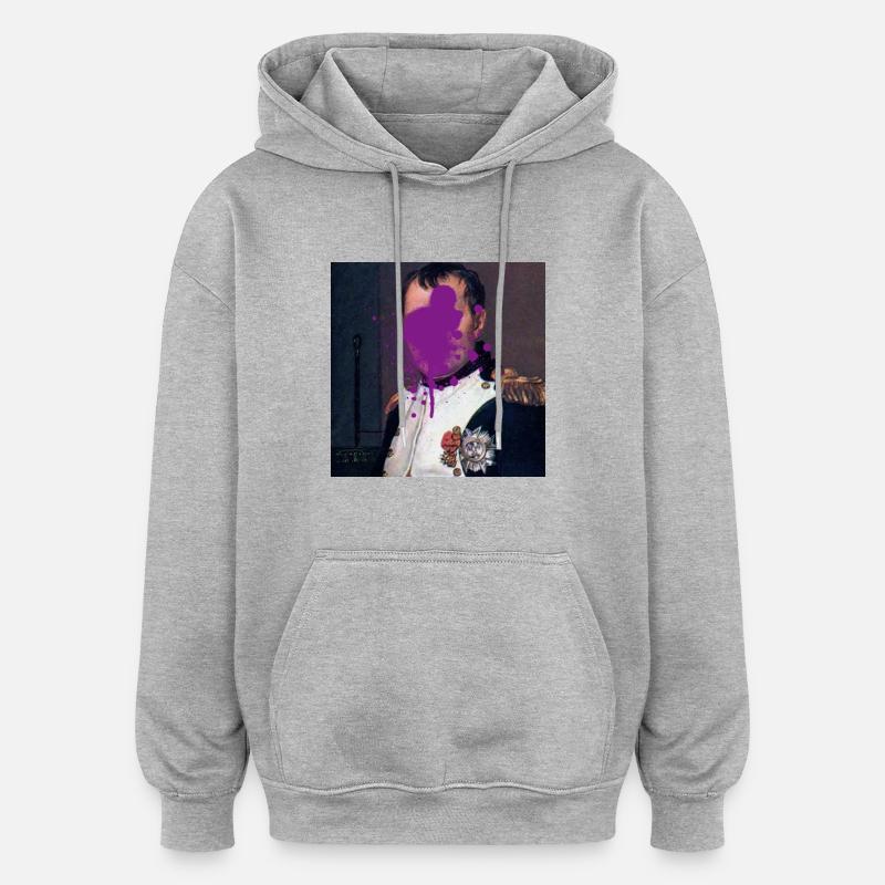 Graffiti Napoléon - Sweat à capuche oversize unisexe - gris chiné