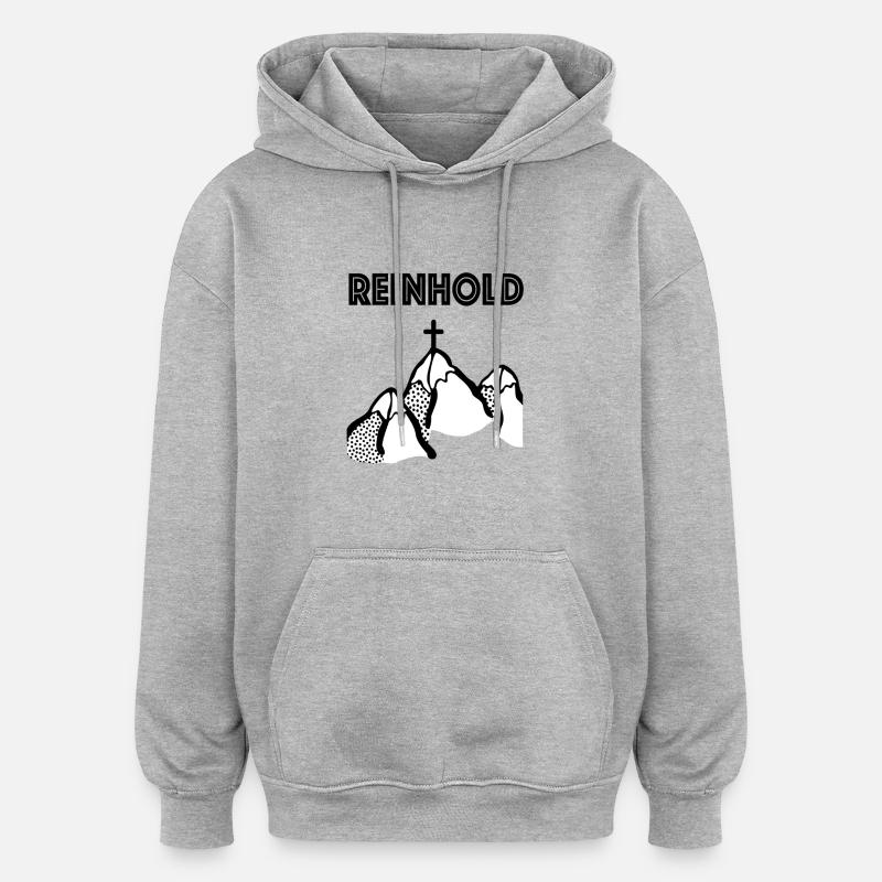 Reinhold - Sweat à capuche oversize unisexe - gris chiné