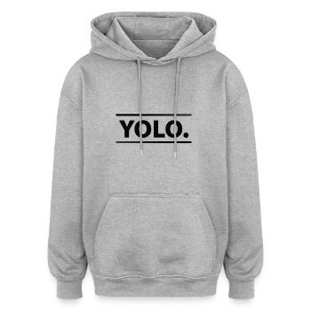 YOLO - Oversized Unisex Hoodie - Grau meliert - Vorne - Noah (186cm)
