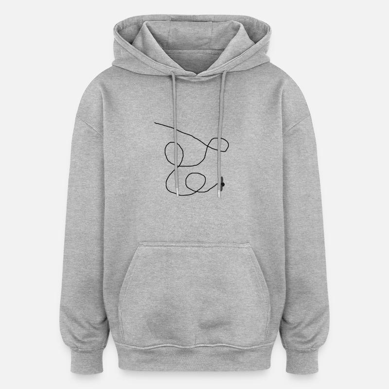 Bow tie pattern - Oversized Unisex Hoodie - heather grey
