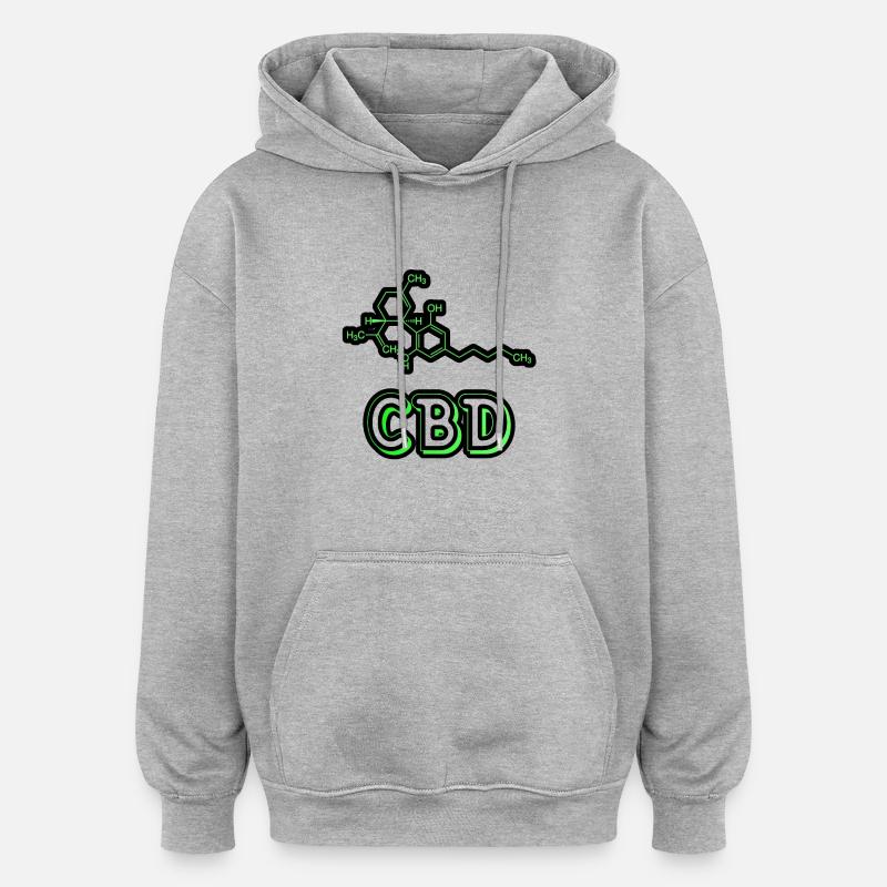 Cannabidiol - CBD Cannabis Cadeau - Sweat à capuche oversize unisexe - gris chiné