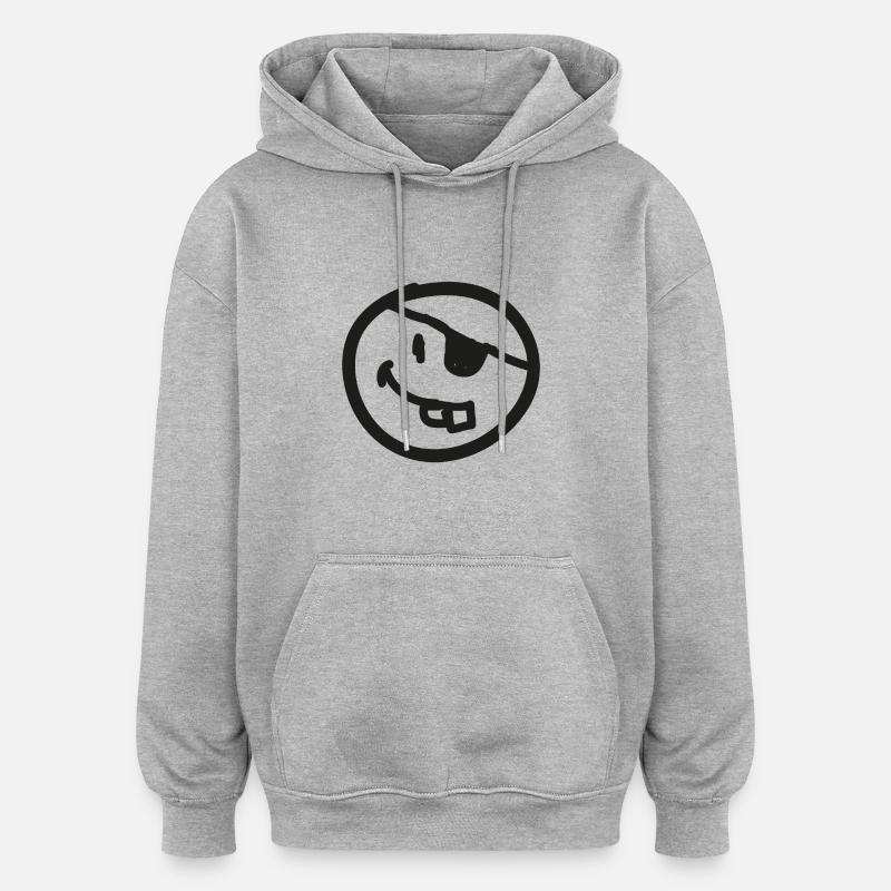 Petit pirate - Sweat à capuche oversize unisexe - gris chiné