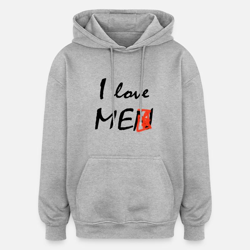 Ich liebe mich - Oversized Unisex Hoodie - Grau meliert