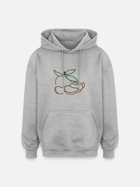Mandarine - Oversized Unisex Hoodie - Grau meliert