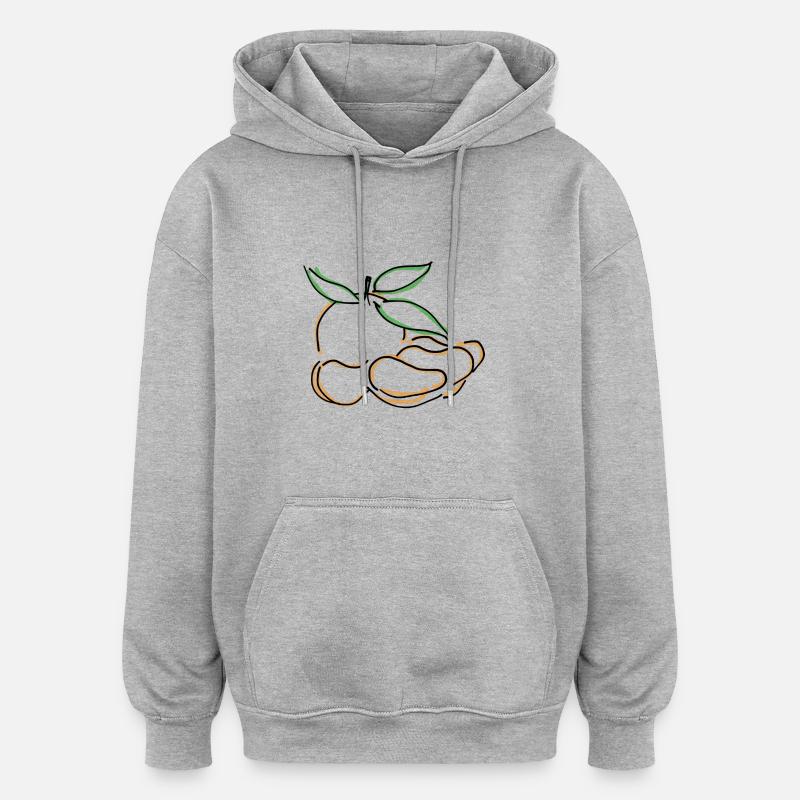 mandarin - Sweat à capuche oversize unisexe - gris chiné