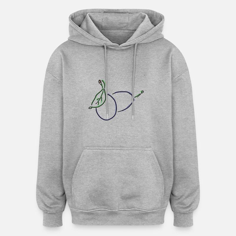 Prune - Sweat à capuche oversize unisexe - gris chiné