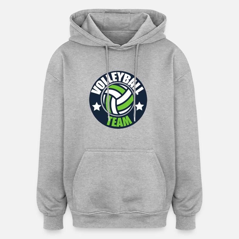 Volleyball Team Emblem Mannschaft - Oversized Unisex Hoodie - Grau meliert