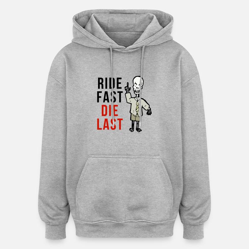 Ride Fast La charge - Sweat à capuche oversize unisexe - gris chiné