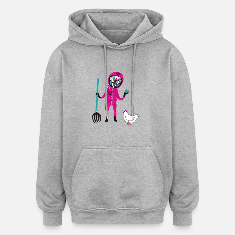 Atom Farmer - Sweat à capuche oversize unisexe - gris chiné