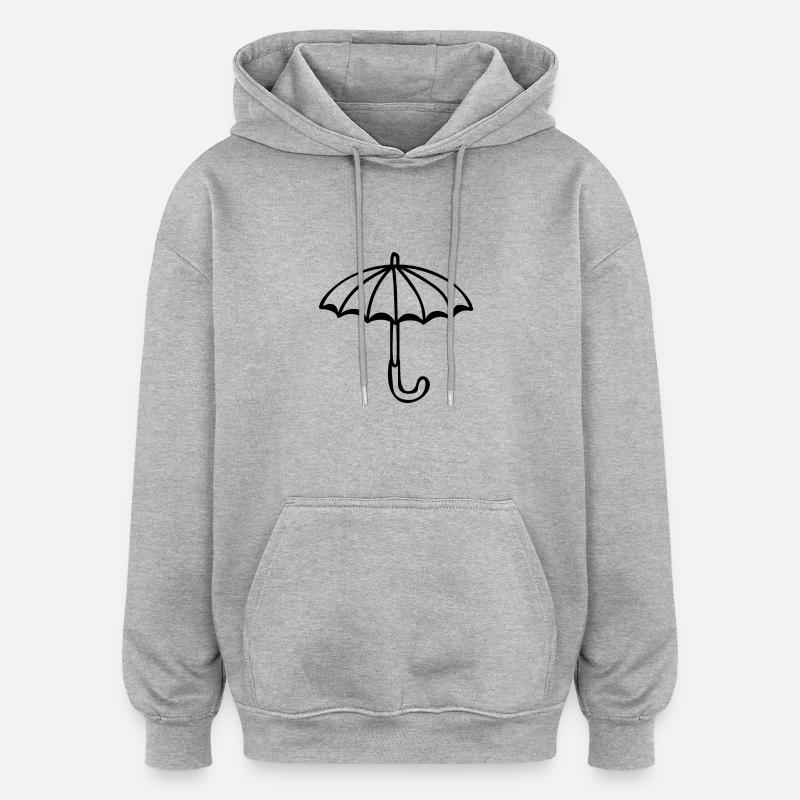 Regenschirm - Oversized Unisex Hoodie - Grau meliert