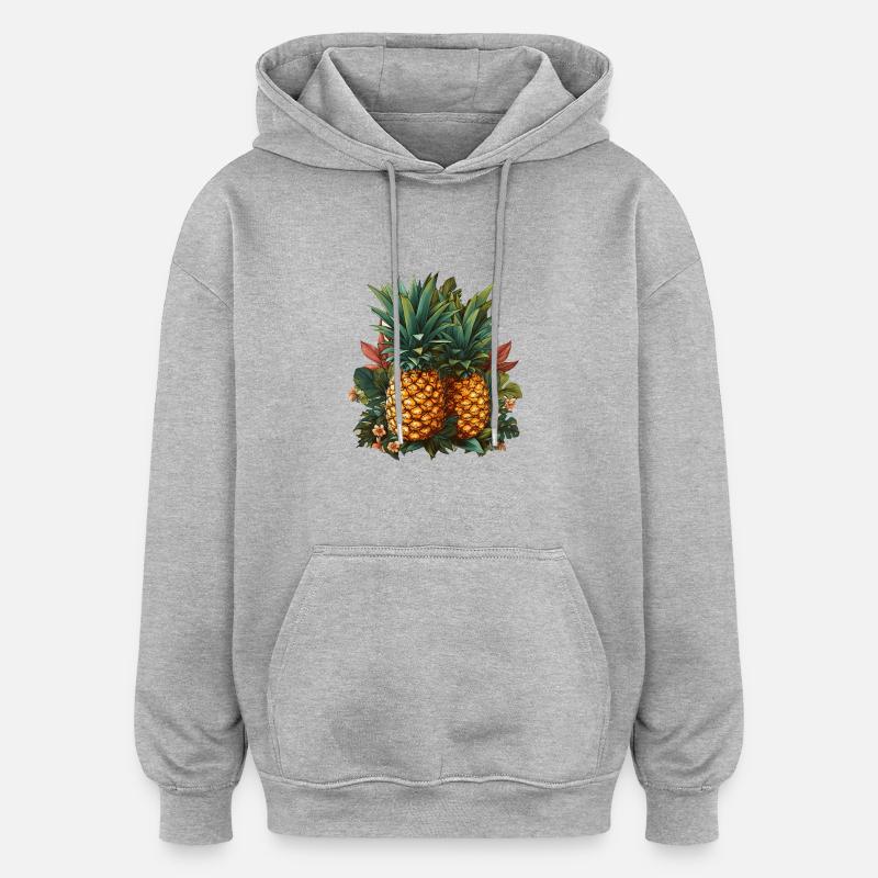 Ananas - Sweat à capuche oversize unisexe - gris chiné