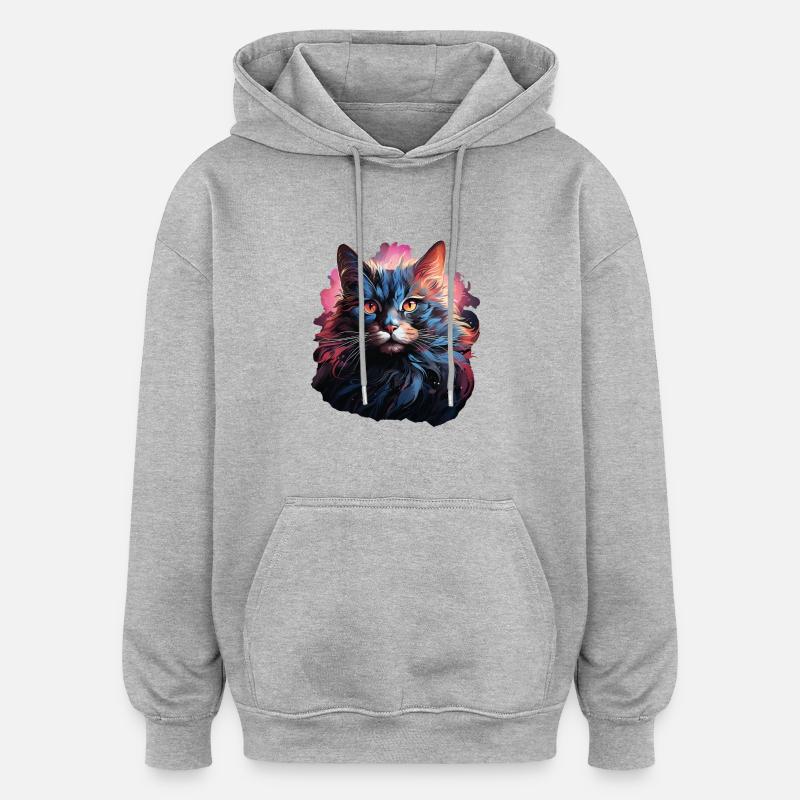Cat - Oversized Unisex Hoodie - heather grey