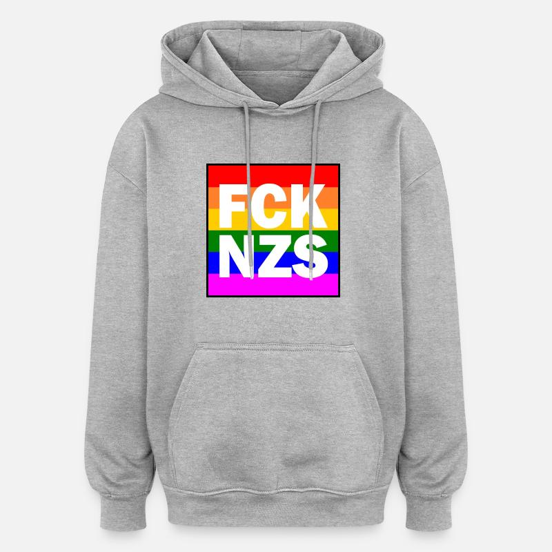 Fck nzs - Sweat à capuche oversize unisexe - gris chiné