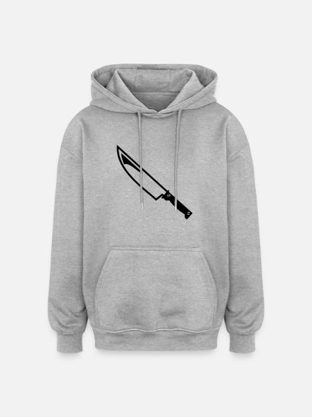 Messer - Oversized Unisex Hoodie - Grau meliert