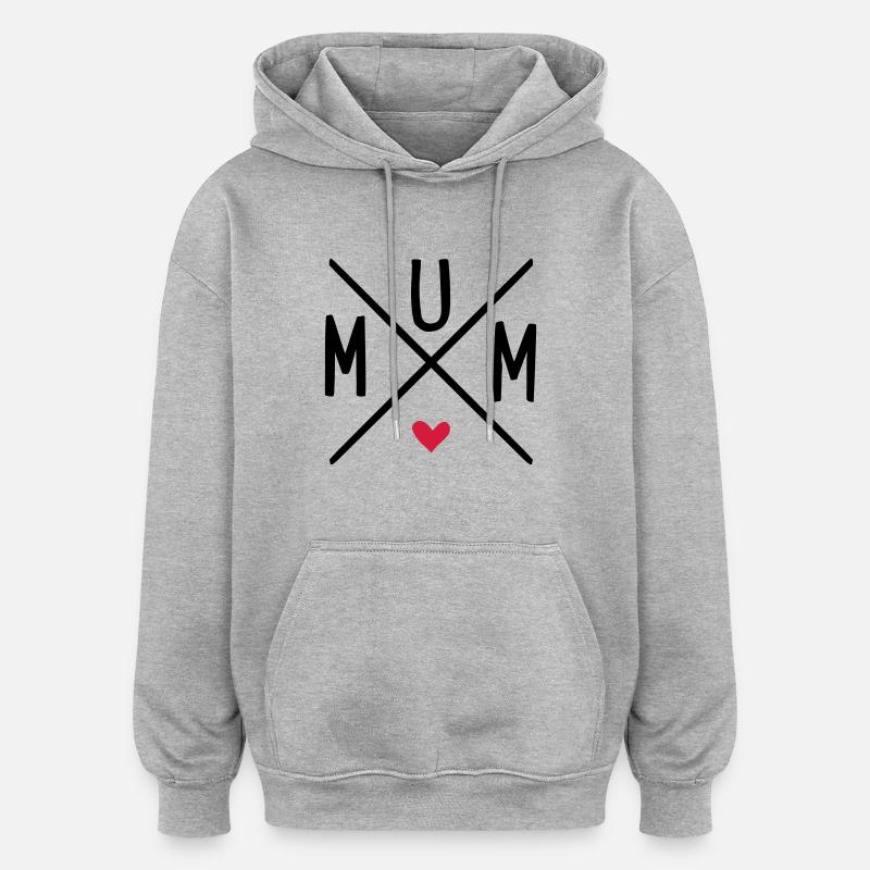 mum - Sweat à capuche oversize unisexe - gris chiné