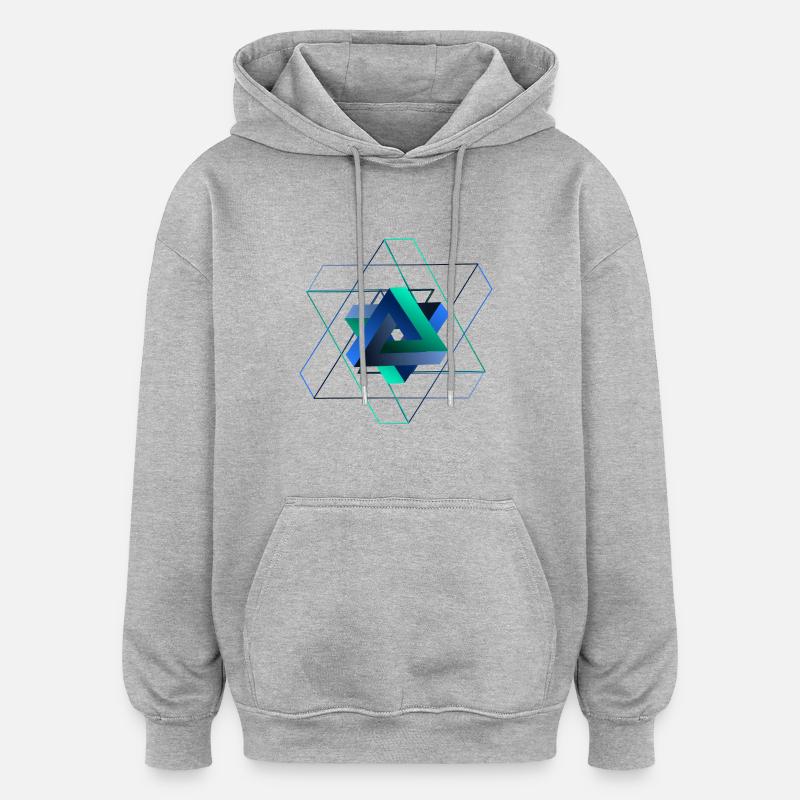 Optical illusion (triangle) - Oversized Unisex Hoodie - heather grey