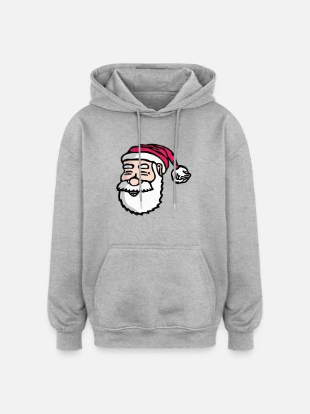 Weihnachtsmann - Oversized Unisex Hoodie - Grau meliert