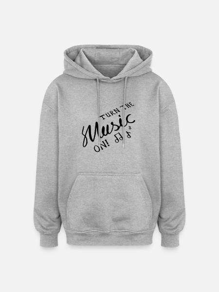 Turn the Music On! - Oversized Unisex Hoodie - heather grey