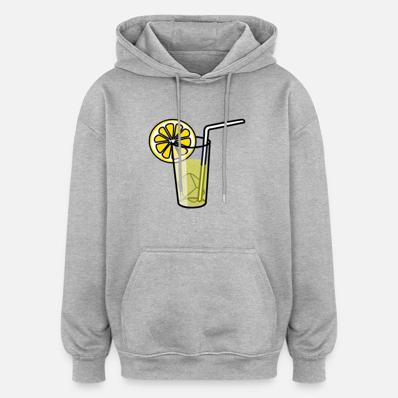 citronnade - Sweat à capuche oversize unisexe - gris chiné