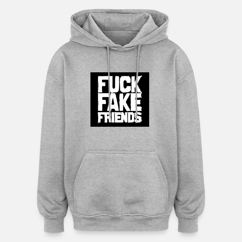 FICK - Oversized Unisex Hoodie - Grau meliert