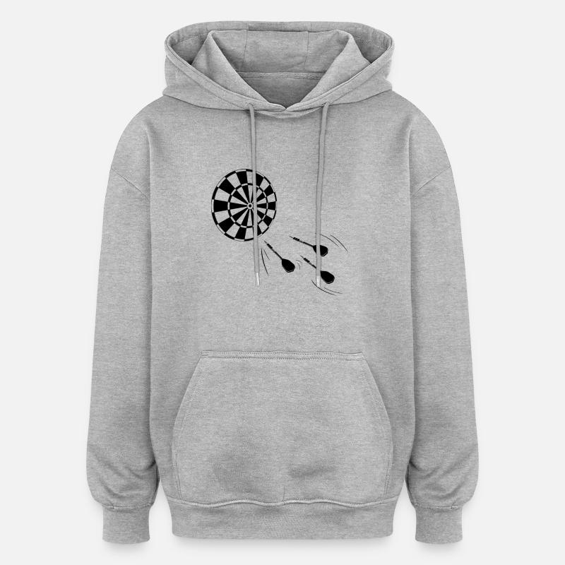 Conception de poche de fléchettes - Sweat à capuche oversize unisexe - gris chiné