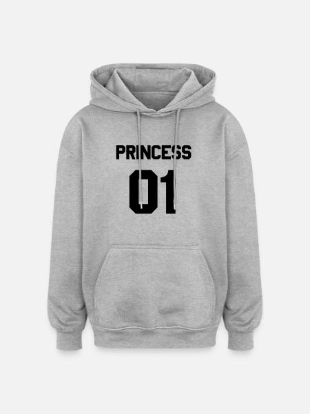 Princess 01 - Oversized Unisex Hoodie - Grau meliert