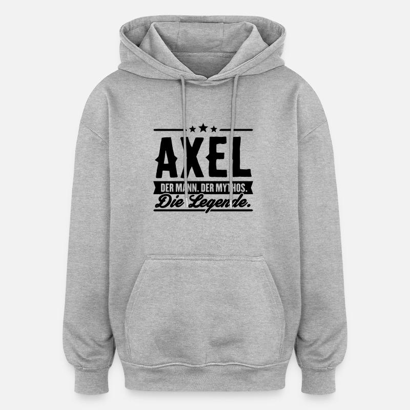 Man Myth Legend Axel - Sweat à capuche oversize unisexe - gris chiné