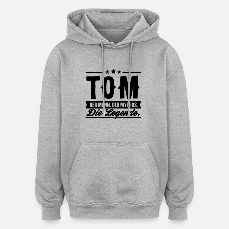 Man Myth Legend Tom - Sweat à capuche oversize unisexe - gris chiné