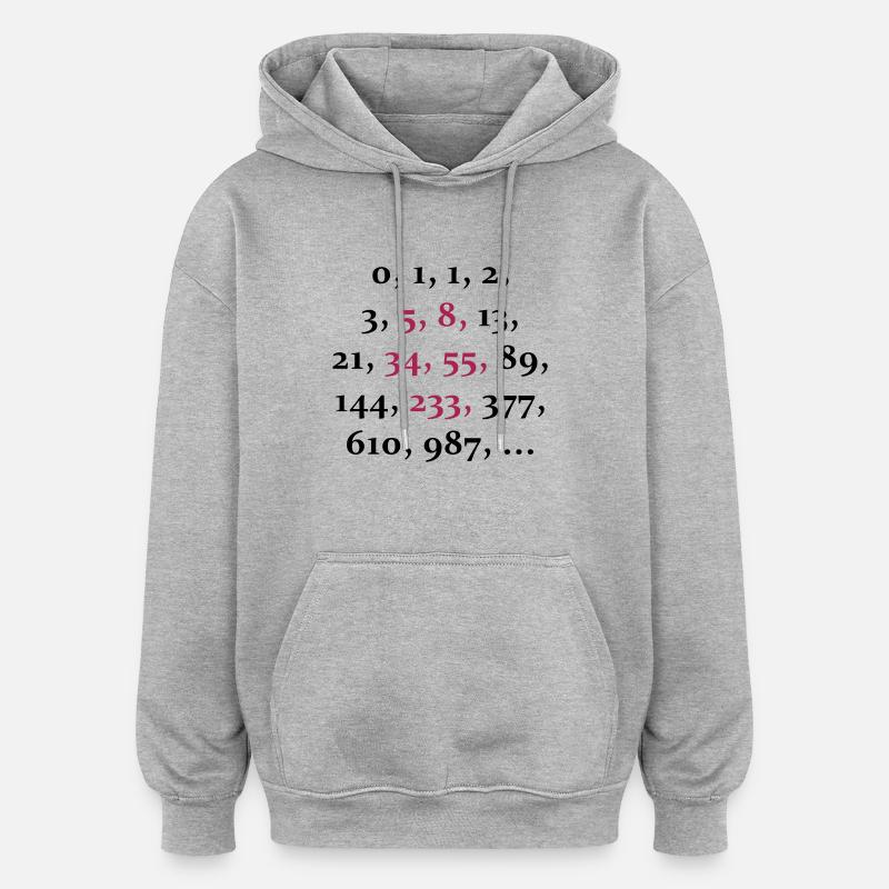 fibonacci sequence (2c) - Oversized Unisex Hoodie - Grau meliert