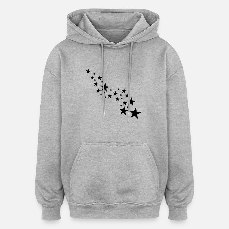 sterne - Oversized Unisex Hoodie - Grau meliert