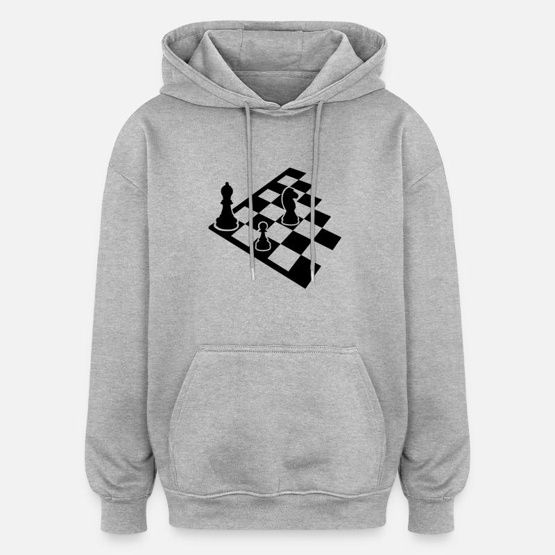 Chess - Oversized Unisex Hoodie - heather grey