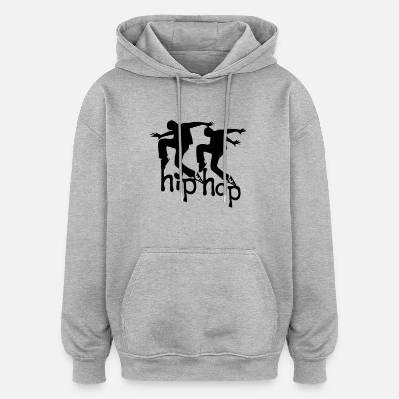 hiphop_dancers - Sweat à capuche oversize unisexe - gris chiné