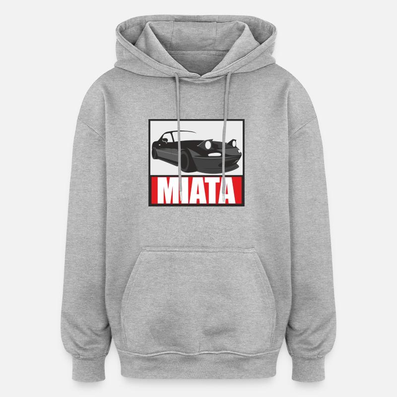 Miata - Sweat à capuche oversize unisexe - gris chiné