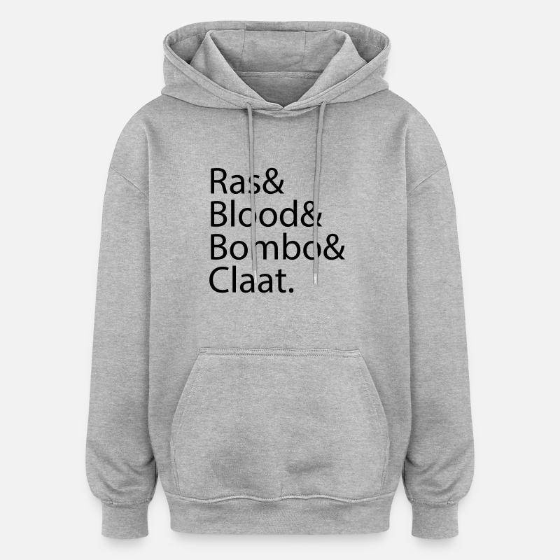 Ras Sang Bombo Claat - Sweat à capuche oversize unisexe - gris chiné