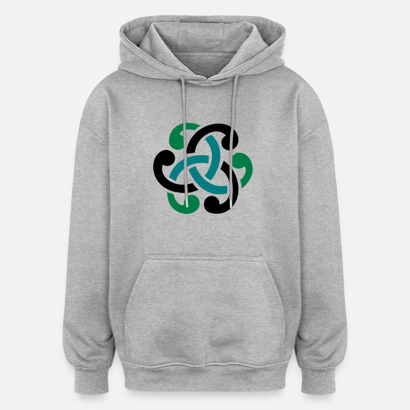 Vecteur de noeud celtique - Sweat à capuche oversize unisexe - gris chiné