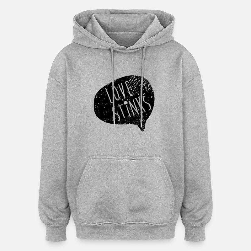 Peurs d'amour - Sweat à capuche oversize unisexe - gris chiné