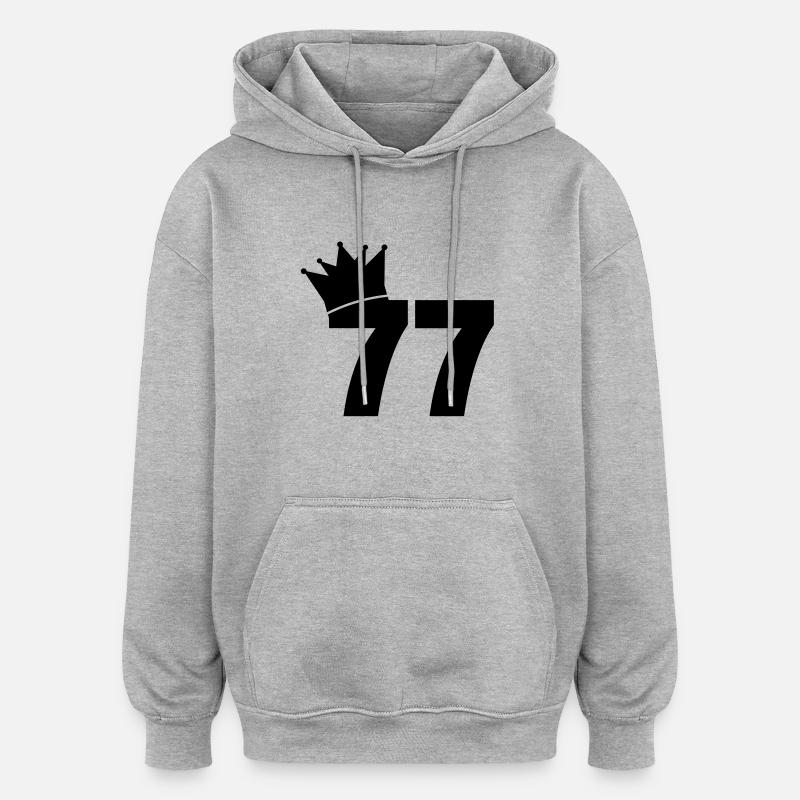 77_krone_f1 - Sweat à capuche oversize unisexe - gris chiné