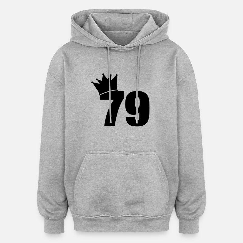 79_krone_f1 - Sweat à capuche oversize unisexe - gris chiné