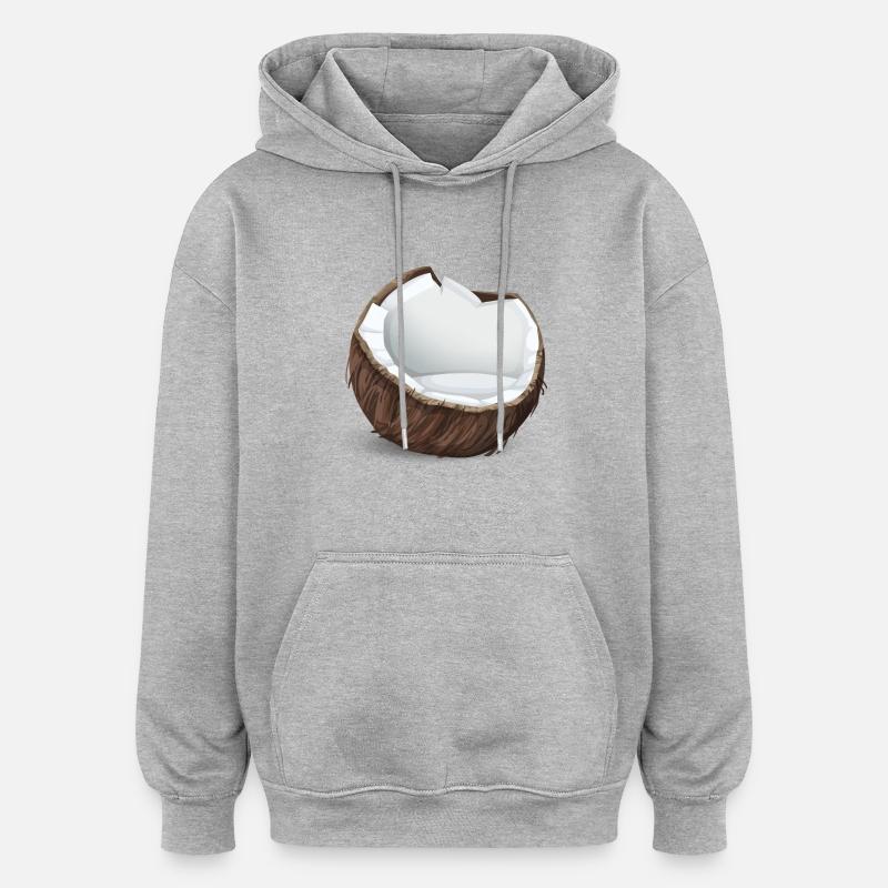 kokusnuss - Sweat à capuche oversize unisexe - gris chiné