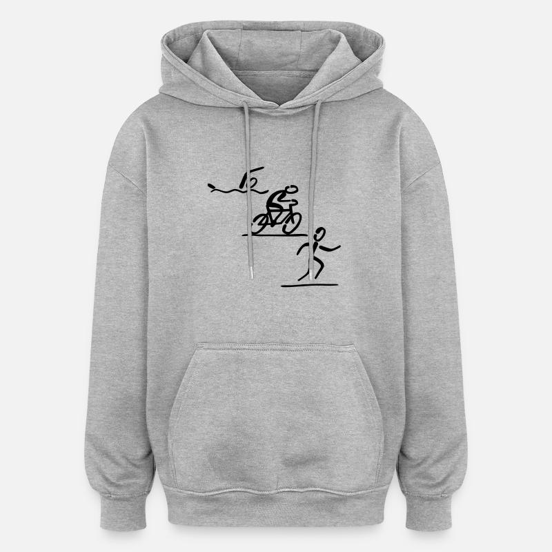 triatlon - Sweat à capuche oversize unisexe - gris chiné