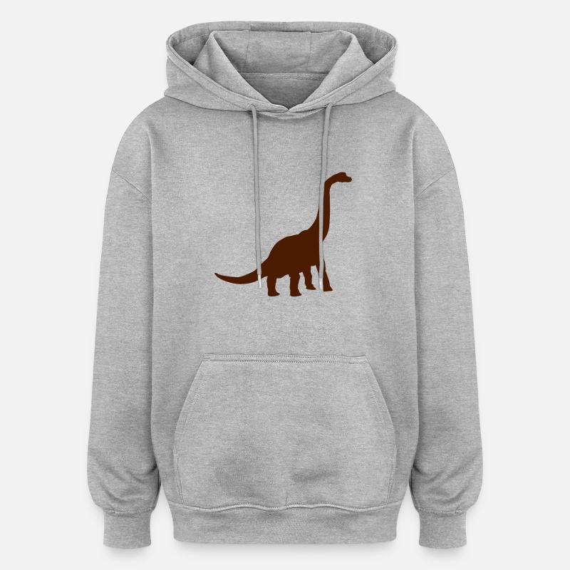 brachiosaurus - Sweat à capuche oversize unisexe - gris chiné