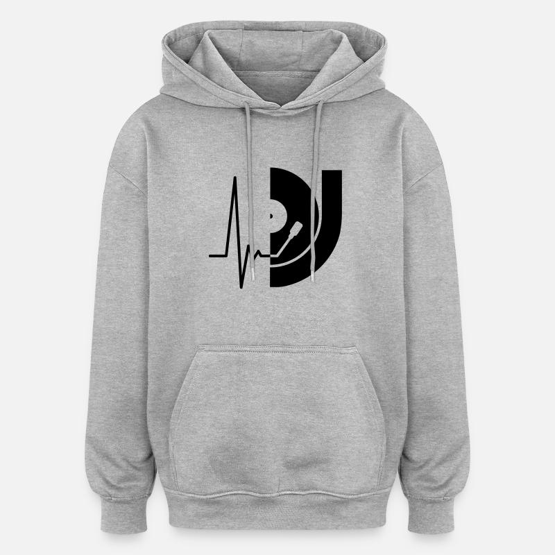 music_pulse_dj - Sweat à capuche oversize unisexe - gris chiné