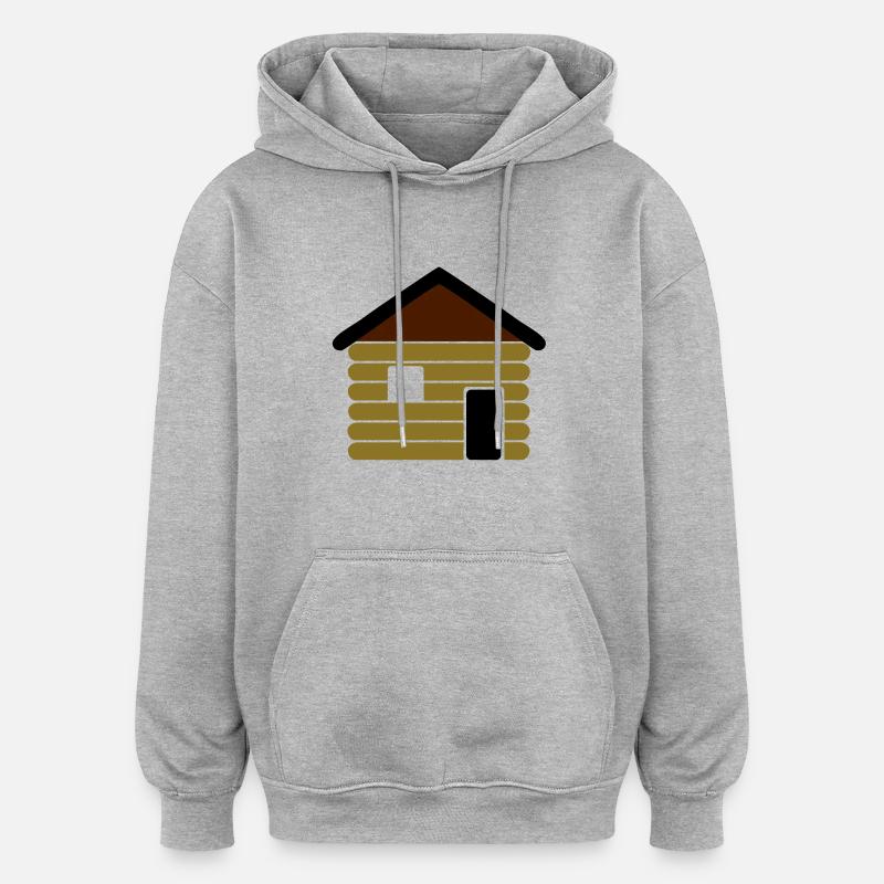 maison - Sweat à capuche oversize unisexe - gris chiné